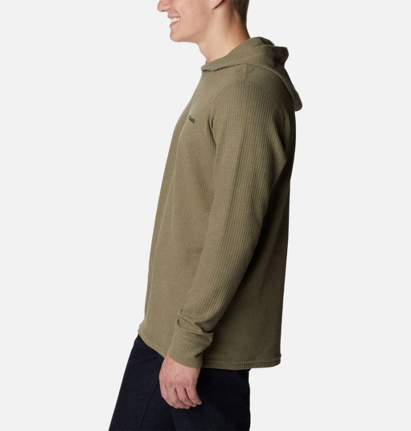 Columbia Pine Peak Waffle Men's Hoodie Green | WCPRMK-592
