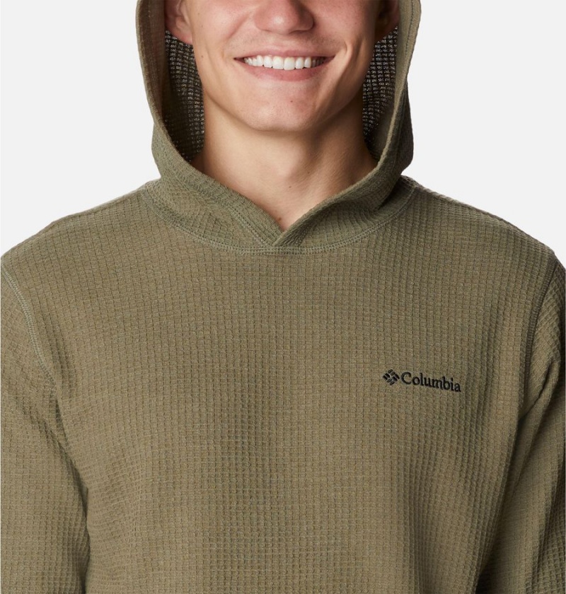 Columbia Pine Peak Waffle Men's Hoodie Green | WCPRMK-592