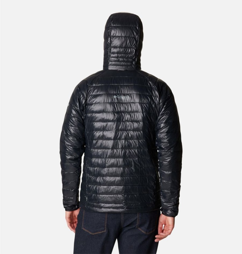 Columbia Platinum Peak Hooded Insulated Men's Puffer Jacket Black | ZKWPIS-938