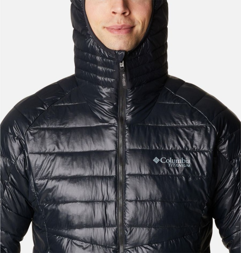 Columbia Platinum Peak Hooded Insulated Men's Puffer Jacket Black | ZKWPIS-938