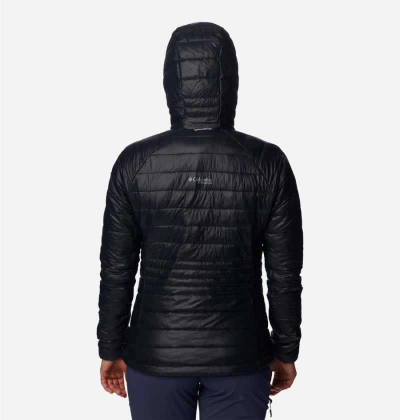 Columbia Platinum Peak Hooded Women's Puffer Jacket Black | PCHOAB-045