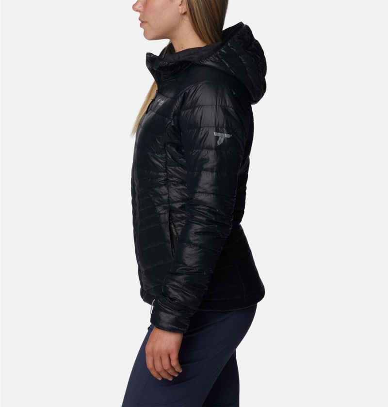Columbia Platinum Peak Hooded Women's Puffer Jacket Black | PCHOAB-045