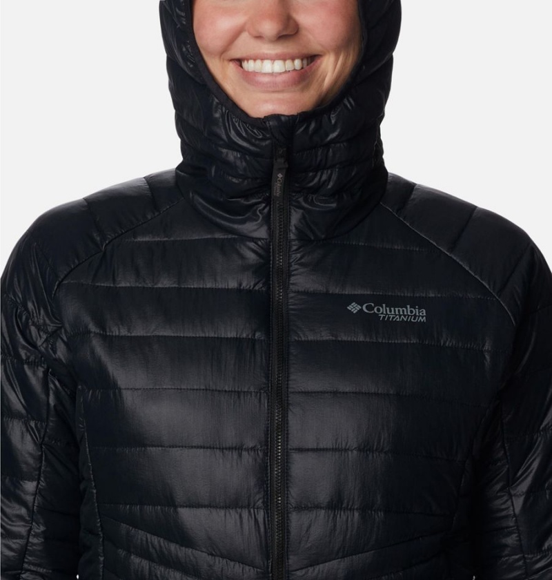 Columbia Platinum Peak Hooded Women's Puffer Jacket Black | PCHOAB-045