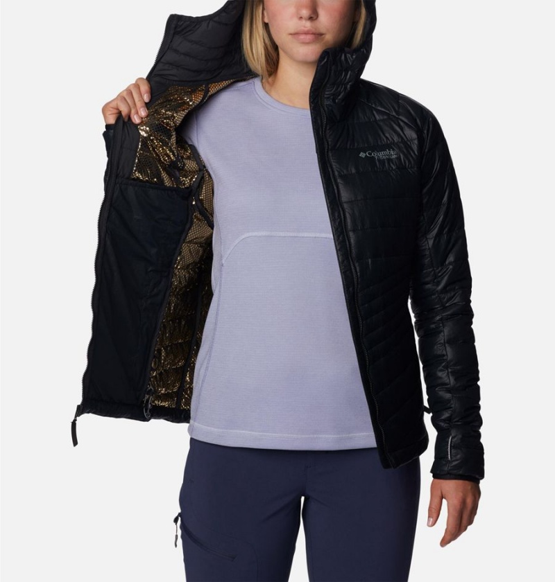 Columbia Platinum Peak Hooded Women's Puffer Jacket Black | PCHOAB-045