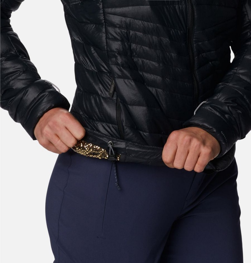 Columbia Platinum Peak Hooded Women's Puffer Jacket Black | PCHOAB-045