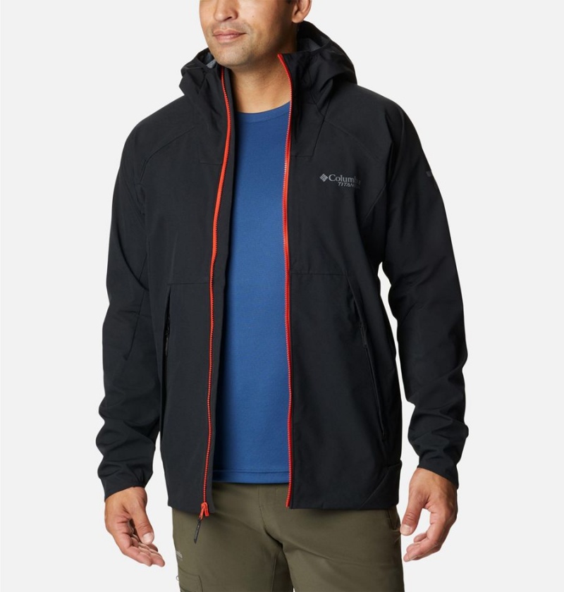 Columbia Platinum Peak Men's Softshell Jackets Black | GRIZTX-760