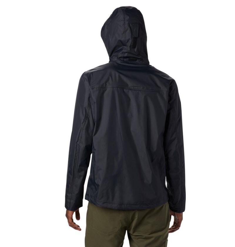 Columbia Pouration Men's Rain Jacket Black | ZXUOKQ-978