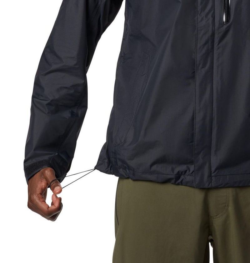 Columbia Pouration Men's Rain Jacket Black | ZXUOKQ-978