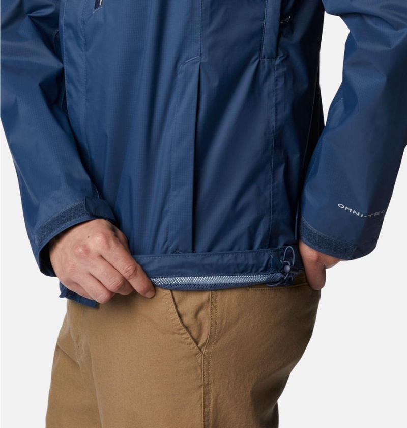 Columbia Pouration Men's Rain Jacket Blue | LCSZTA-938