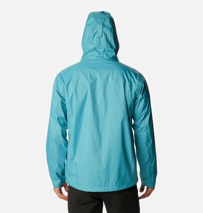 Columbia Pouration Men's Rain Jacket Blue | ADPYSL-502