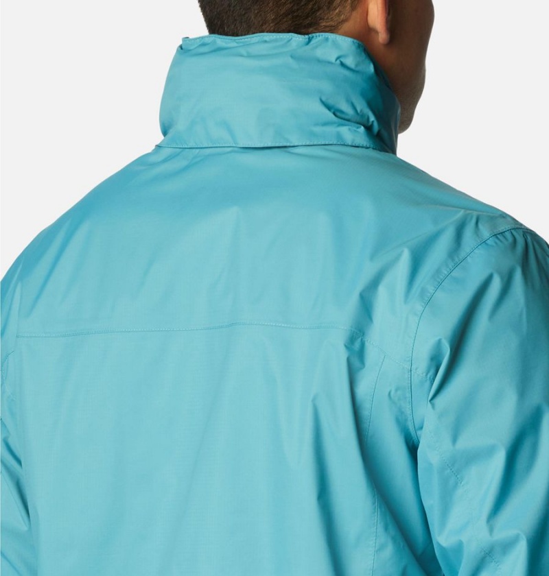 Columbia Pouration Men's Rain Jacket Blue | ADPYSL-502