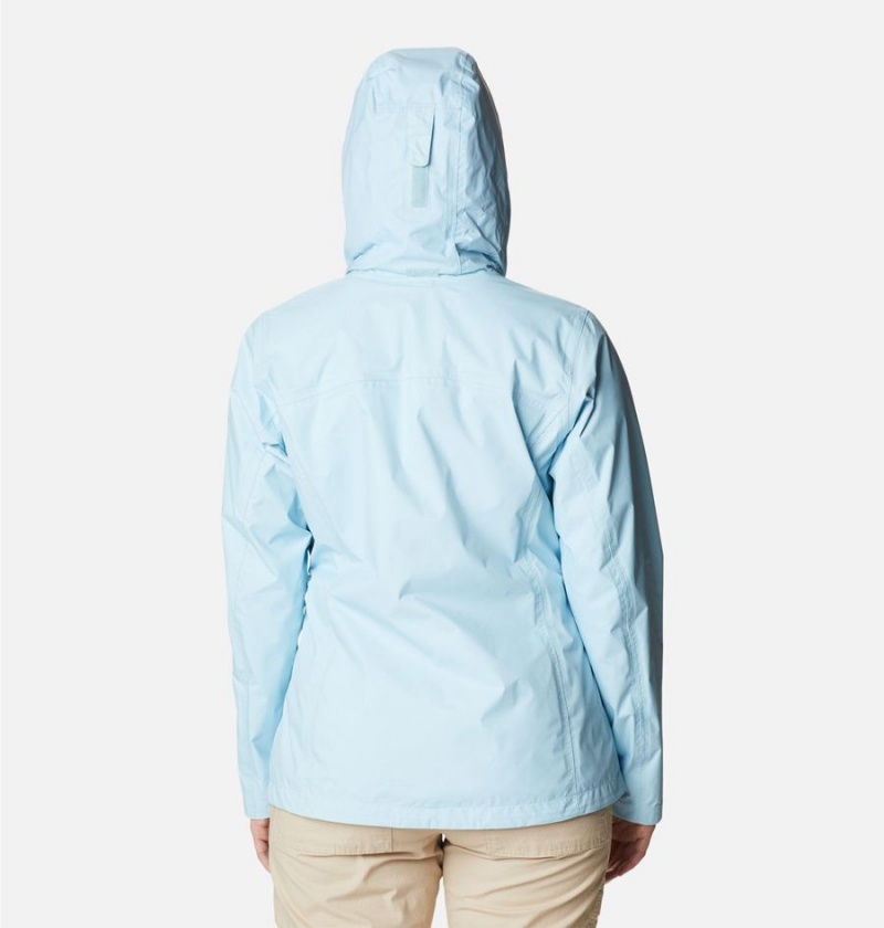 Columbia Pouration Women's Rain Jacket Blue | XZOIHQ-132