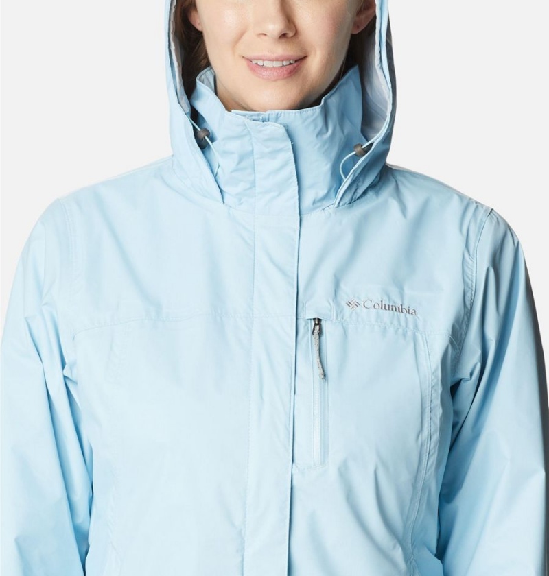 Columbia Pouration Women's Rain Jacket Blue | XZOIHQ-132