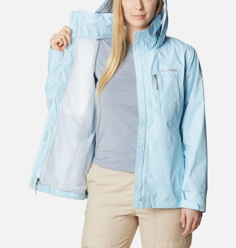 Columbia Pouration Women's Rain Jacket Blue | XZOIHQ-132