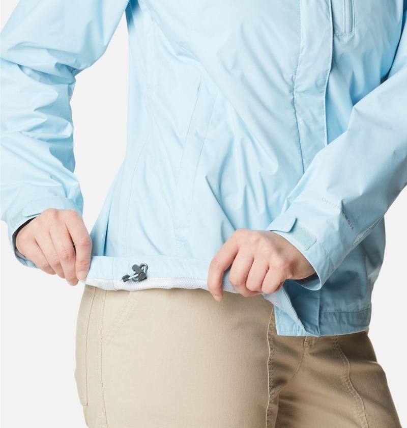 Columbia Pouration Women's Rain Jacket Blue | XZOIHQ-132