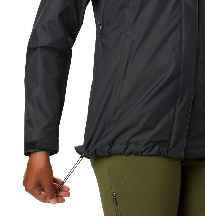 Columbia Pouration Women's Rain Jacket Black | OHQGIL-197