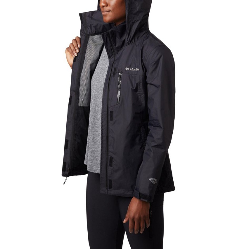 Columbia Pouration Women's Rain Jacket Black | OHQGIL-197