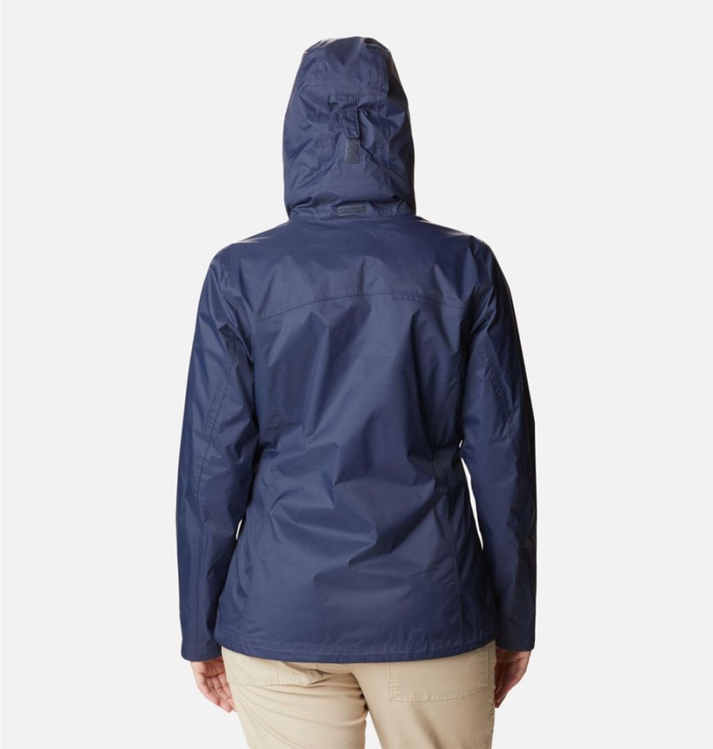 Columbia Pouration Women's Rain Jacket Navy | JOFYKS-918