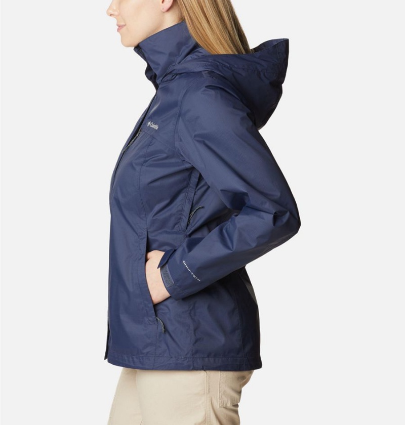Columbia Pouration Women's Rain Jacket Navy | JOFYKS-918