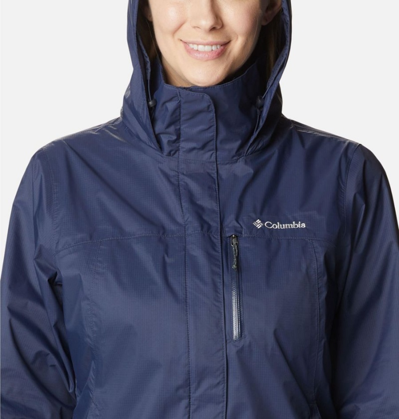 Columbia Pouration Women's Rain Jacket Navy | JOFYKS-918