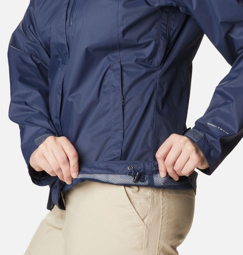 Columbia Pouration Women's Rain Jacket Navy | JOFYKS-918