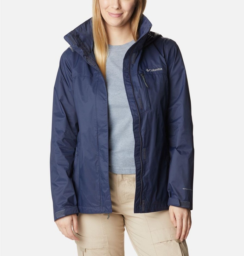 Columbia Pouration Women's Rain Jacket Navy | JOFYKS-918