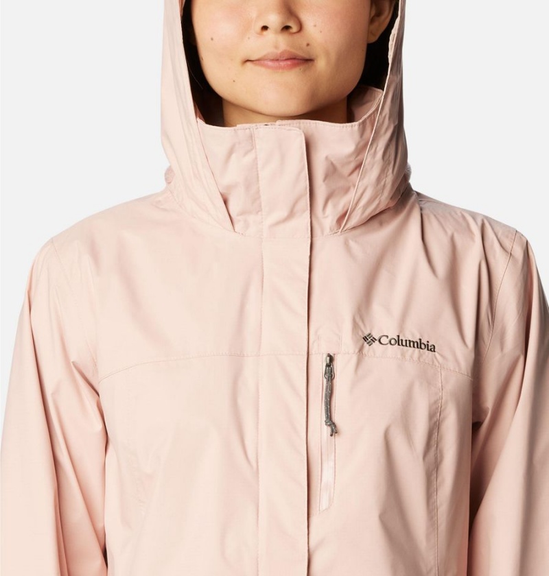 Columbia Pouration Women's Rain Jacket Pink | TLZOPJ-915