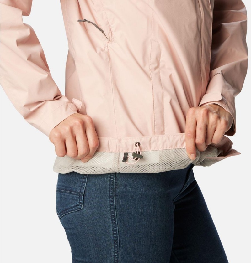 Columbia Pouration Women's Rain Jacket Pink | TLZOPJ-915
