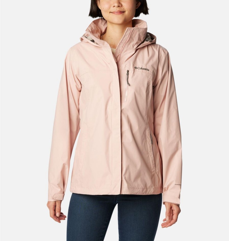 Columbia Pouration Women\'s Rain Jacket Pink | TLZOPJ-915
