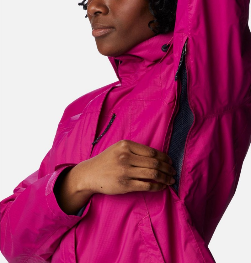 Columbia Pouration Women's Rain Jacket Purple | DEXBPR-896