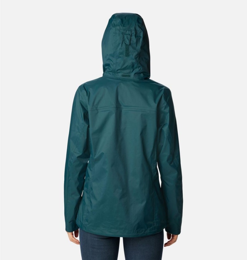 Columbia Pouration Women's Rain Jacket Turquoise | DGFEIA-708