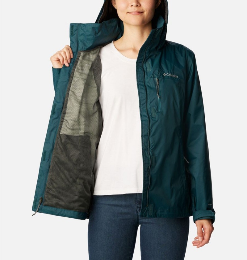 Columbia Pouration Women's Rain Jacket Turquoise | DGFEIA-708