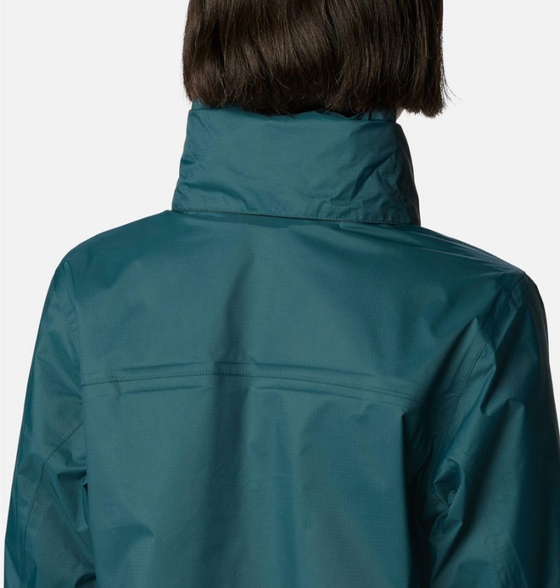 Columbia Pouration Women's Rain Jacket Turquoise | DGFEIA-708