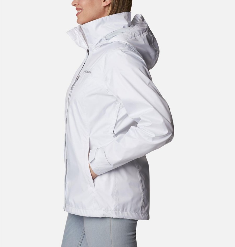Columbia Pouration Women's Rain Jacket White | SMCALB-961