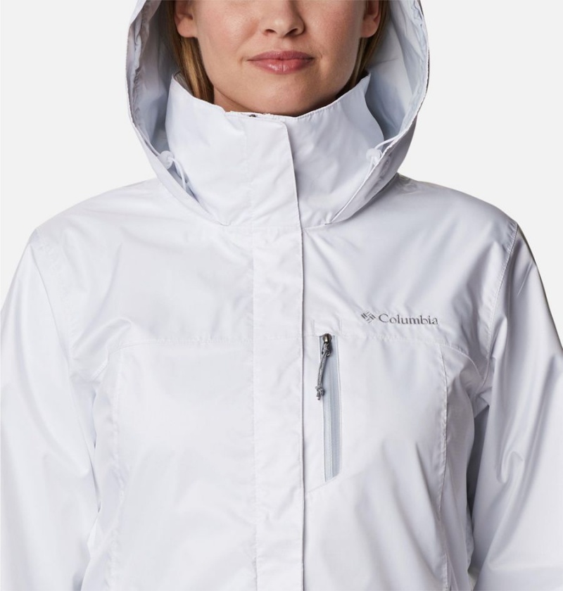 Columbia Pouration Women's Rain Jacket White | SMCALB-961
