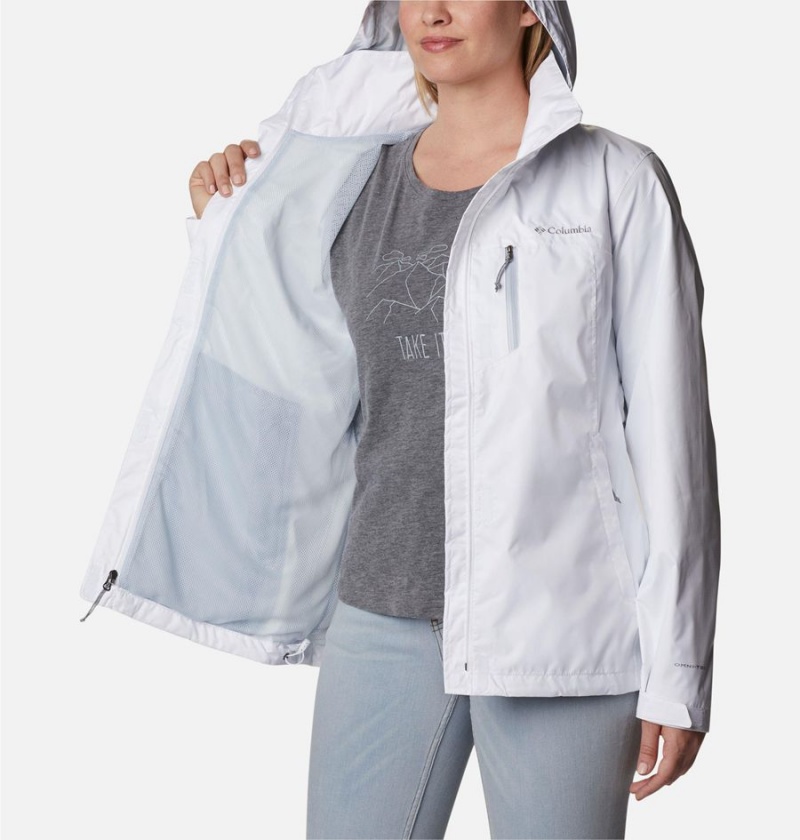 Columbia Pouration Women's Rain Jacket White | SMCALB-961