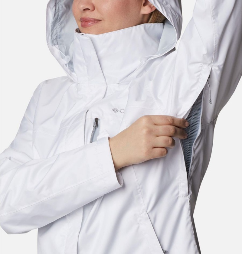 Columbia Pouration Women's Rain Jacket White | SMCALB-961