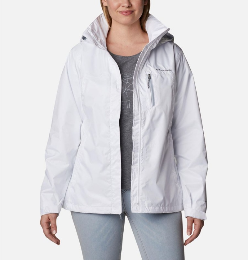Columbia Pouration Women's Rain Jacket White | SMCALB-961