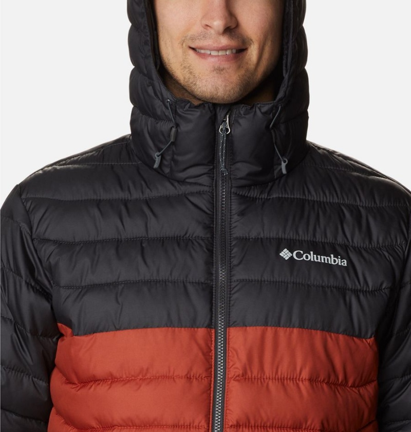 Columbia Powder Lite Hooded Insulated Men's Puffer Jacket Red | OECLMG-250