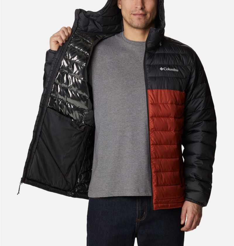 Columbia Powder Lite Hooded Insulated Men's Puffer Jacket Red | OECLMG-250