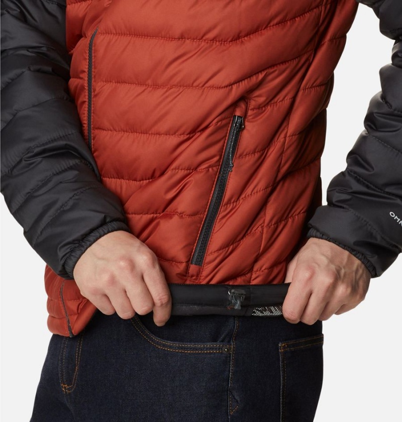 Columbia Powder Lite Hooded Insulated Men's Puffer Jacket Red | OECLMG-250