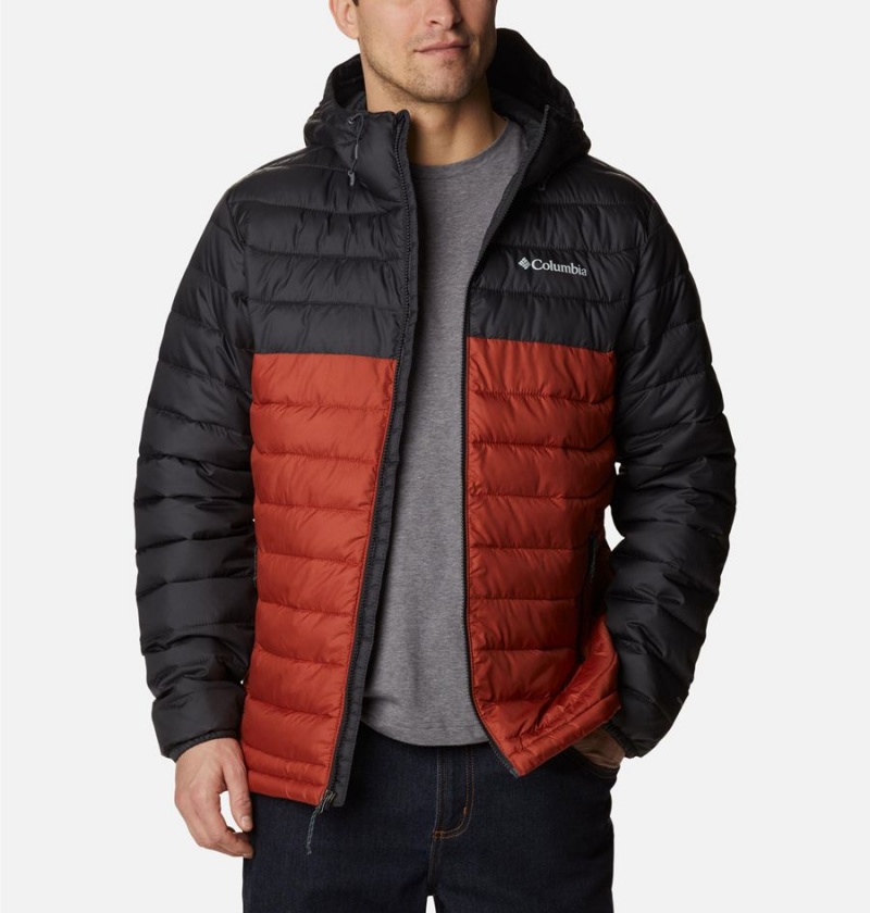 Columbia Powder Lite Hooded Insulated Men's Puffer Jacket Red | OECLMG-250