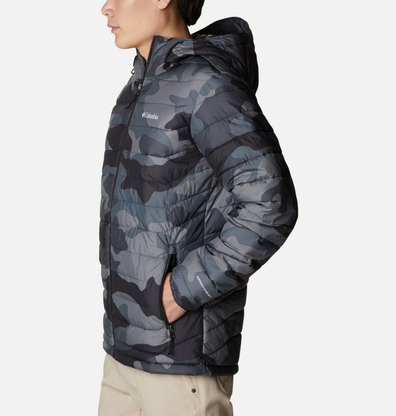 Columbia Powder Lite Hooded Insulated Men's Puffer Jacket Black | JHEUAD-795