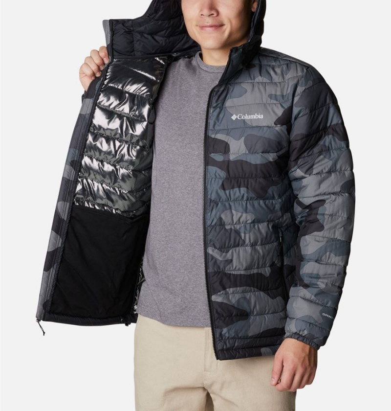 Columbia Powder Lite Hooded Insulated Men's Puffer Jacket Black | JHEUAD-795