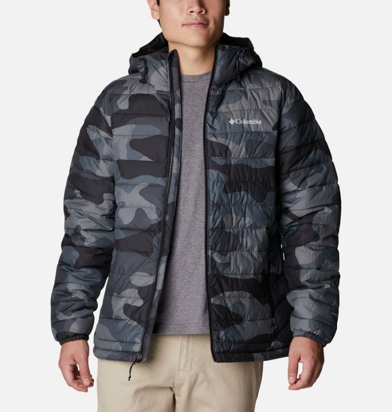Columbia Powder Lite Hooded Insulated Men's Puffer Jacket Black | JHEUAD-795