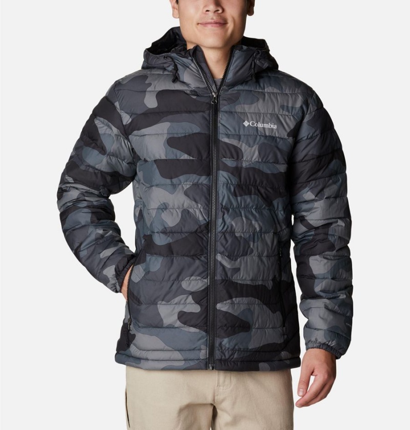 Columbia Powder Lite Hooded Insulated Men\'s Puffer Jacket Black | JHEUAD-795