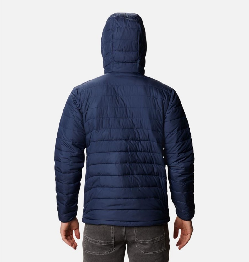 Columbia Powder Lite Hooded Insulated Men's Puffer Jacket Navy | NXGVCK-230
