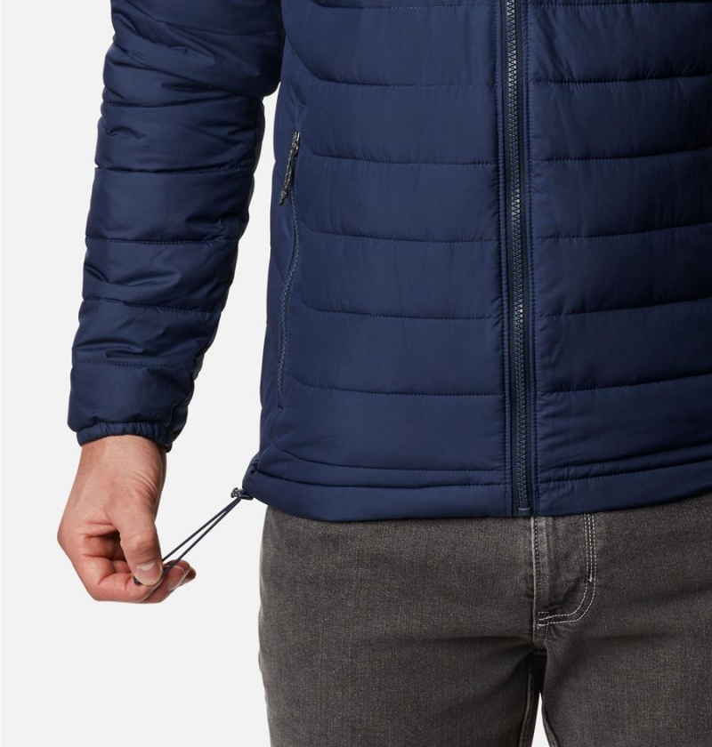 Columbia Powder Lite Hooded Insulated Men's Puffer Jacket Navy | NXGVCK-230