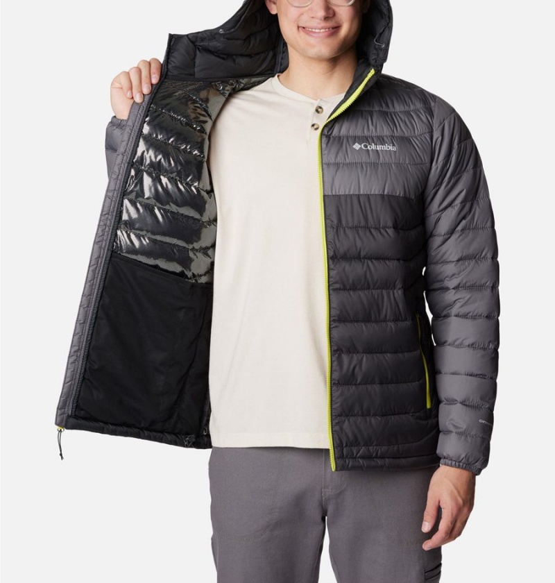 Columbia Powder Lite Hooded Insulated Men's Puffer Jacket Grey | FAGKLQ-497