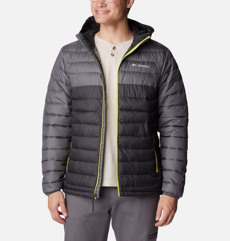 Columbia Powder Lite Hooded Insulated Men's Puffer Jacket Grey | FAGKLQ-497